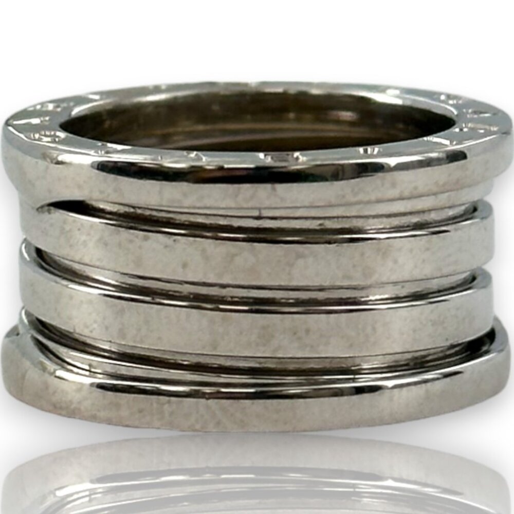 Bvlgari B.Zero1 Stretch Band 18K 750 White Gold Bulgari Ring S 51 US 5 3/4
